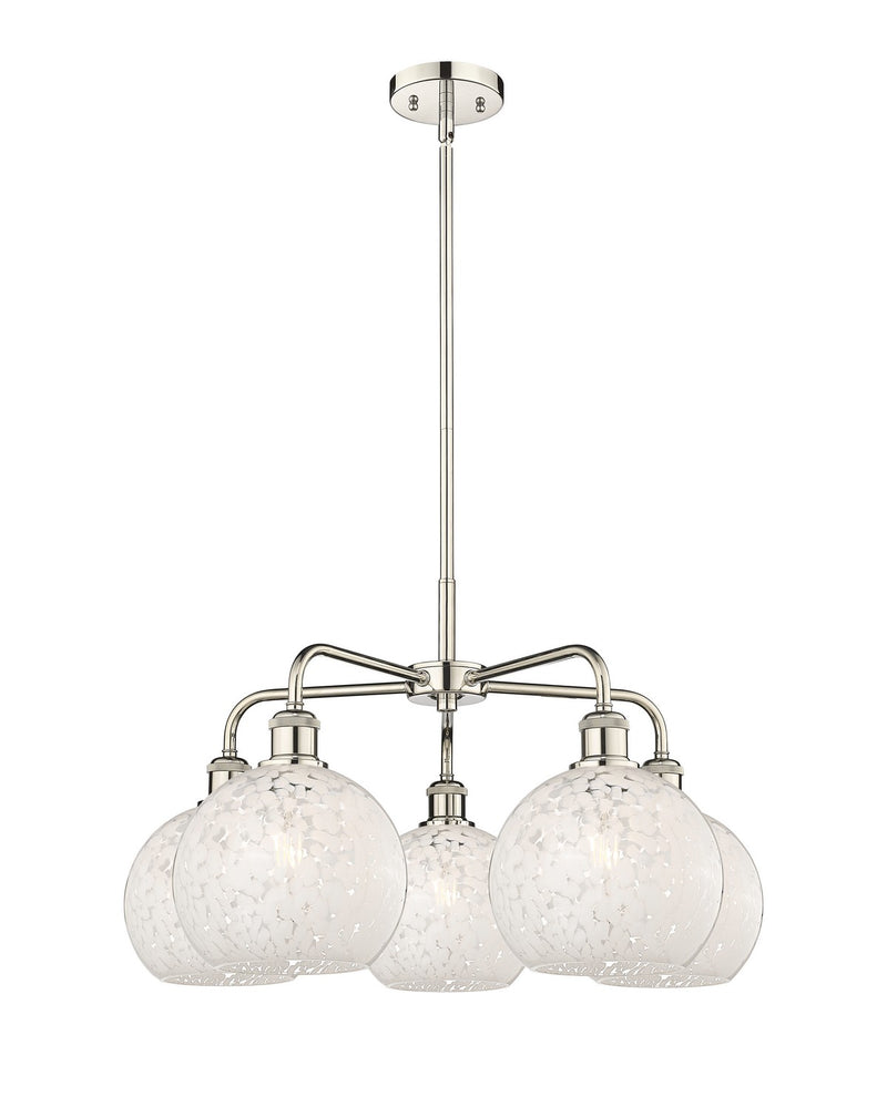 Innovations 516-5CR-PN-G1216-8WM LED Chandelier, Polished Nickel