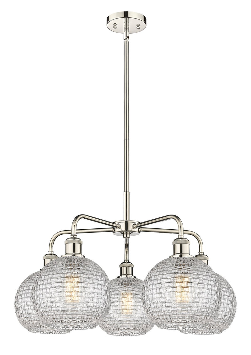 Innovations 516-5CR-PN-G122C-8CL Five Light Chandelier, Polished Nickel