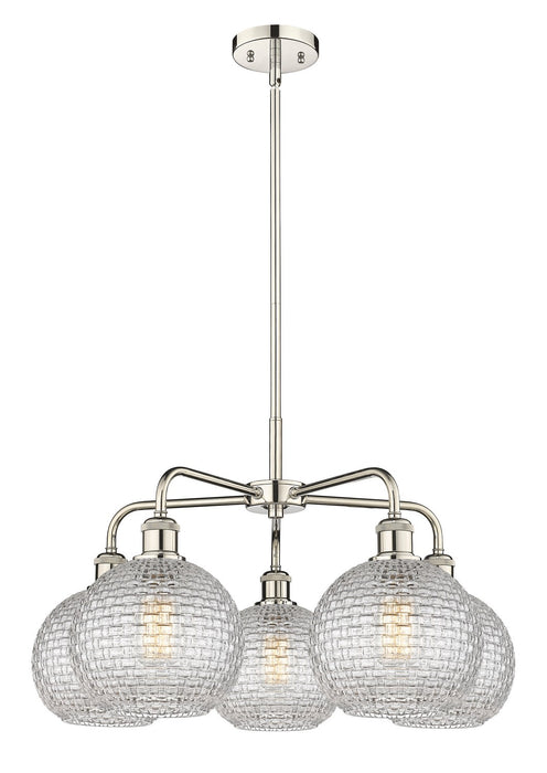 Innovations 516-5CR-PN-G122C-8CL Five Light Chandelier, Polished Nickel