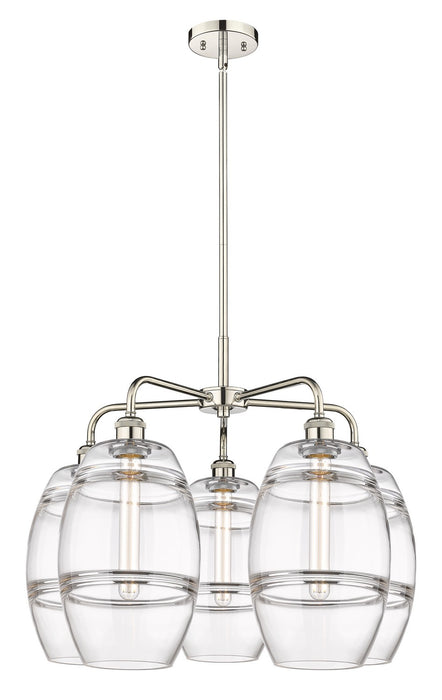 Innovations 516-5CR-PN-G557-8CL Five Light Chandelier, Polished Nickel