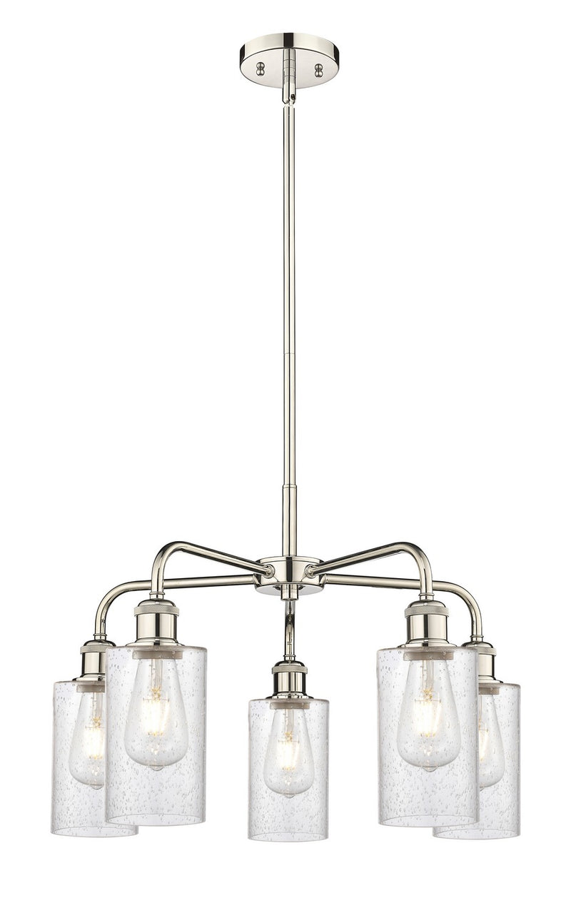 Innovations 516-5CR-PN-G804 Five Light Chandelier, Polished Nickel