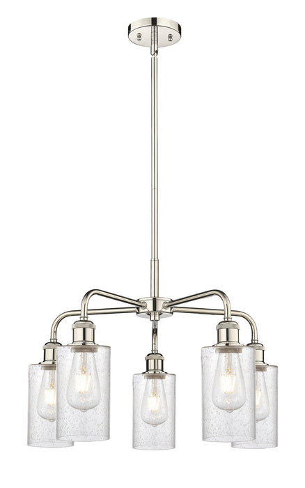 Innovations 516-5CR-PN-G804 Five Light Chandelier, Polished Nickel