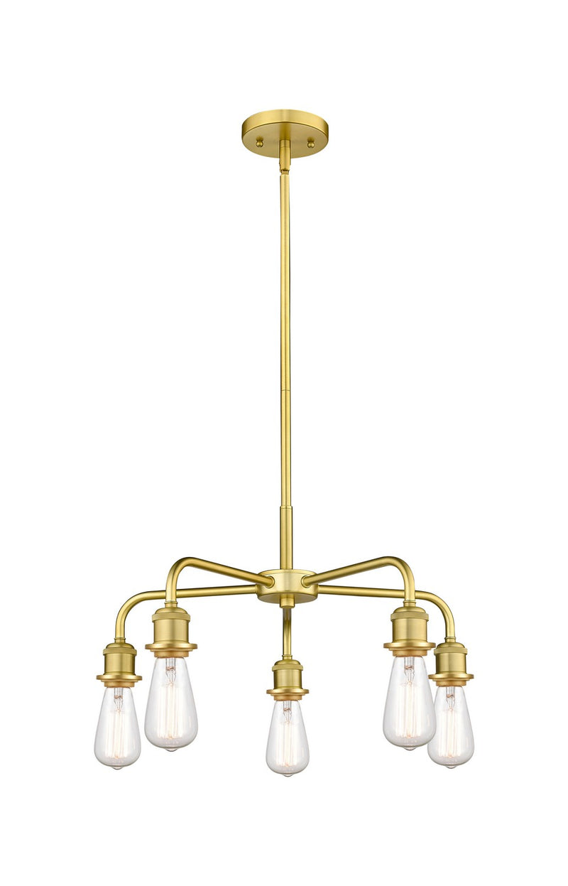 Innovations 516-5CR-SG Five Light Chandelier, Satin Gold