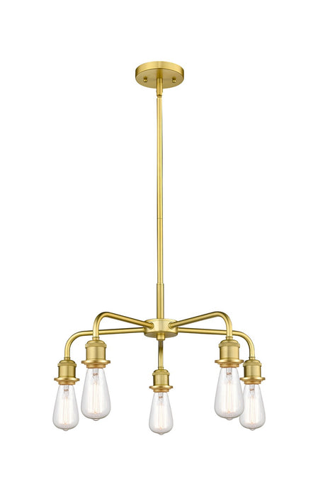 Innovations 516-5CR-SG Five Light Chandelier, Satin Gold