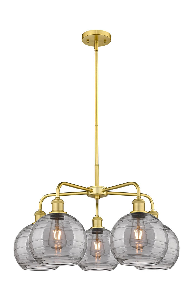 Innovations 516-5CR-SG-G1213-8SM Five Light Chandelier, Satin Gold