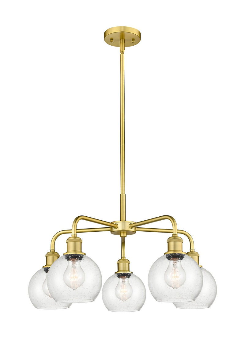 Innovations 516-5CR-SG-G124-6 Five Light Chandelier, Satin Gold
