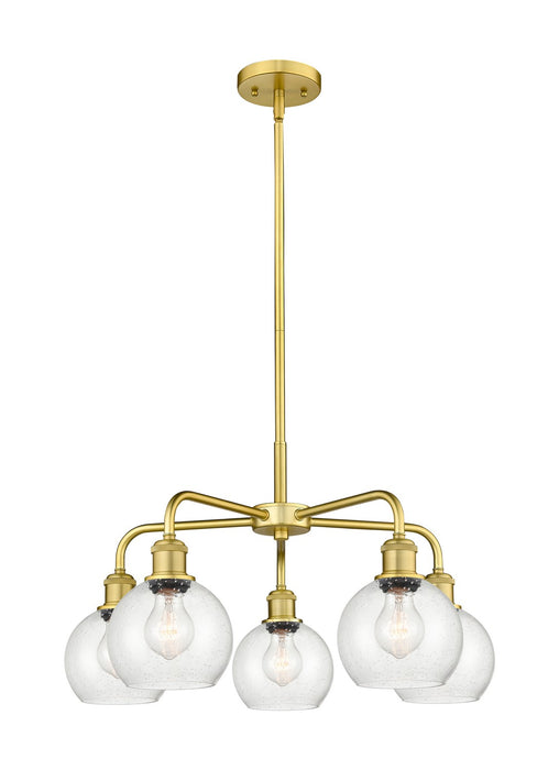 Innovations 516-5CR-SG-G124-6 Five Light Chandelier, Satin Gold