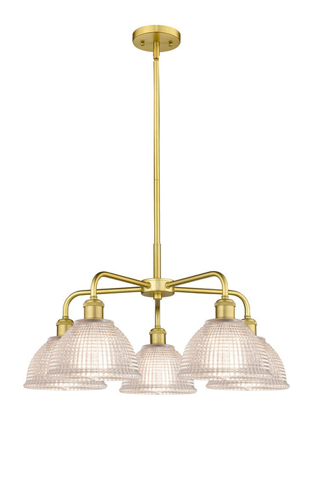 Innovations 516-5CR-SG-G422 Five Light Chandelier, Satin Gold