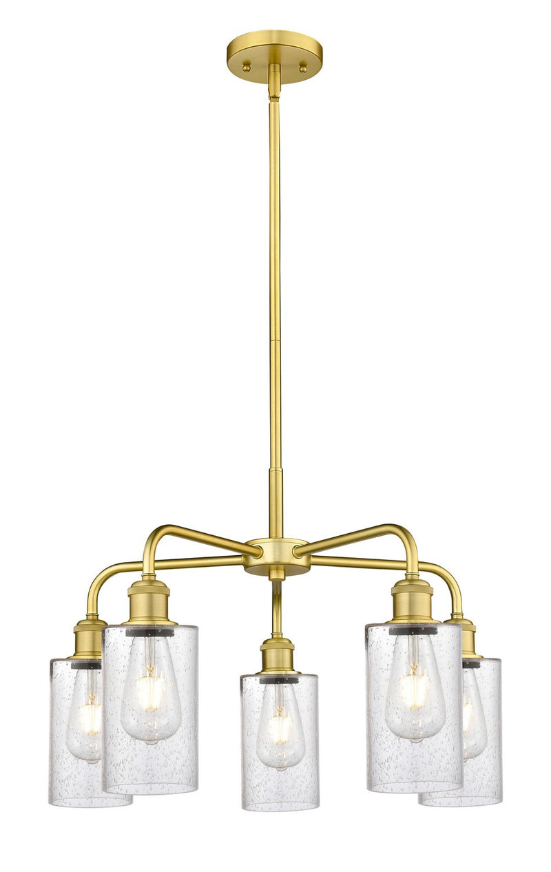 Innovations 516-5CR-SG-G804 Five Light Chandelier, Satin Gold