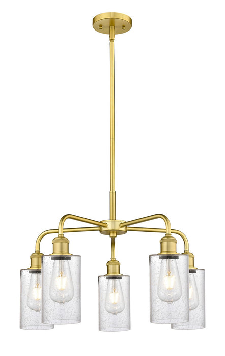 Innovations 516-5CR-SG-G804 Five Light Chandelier, Satin Gold