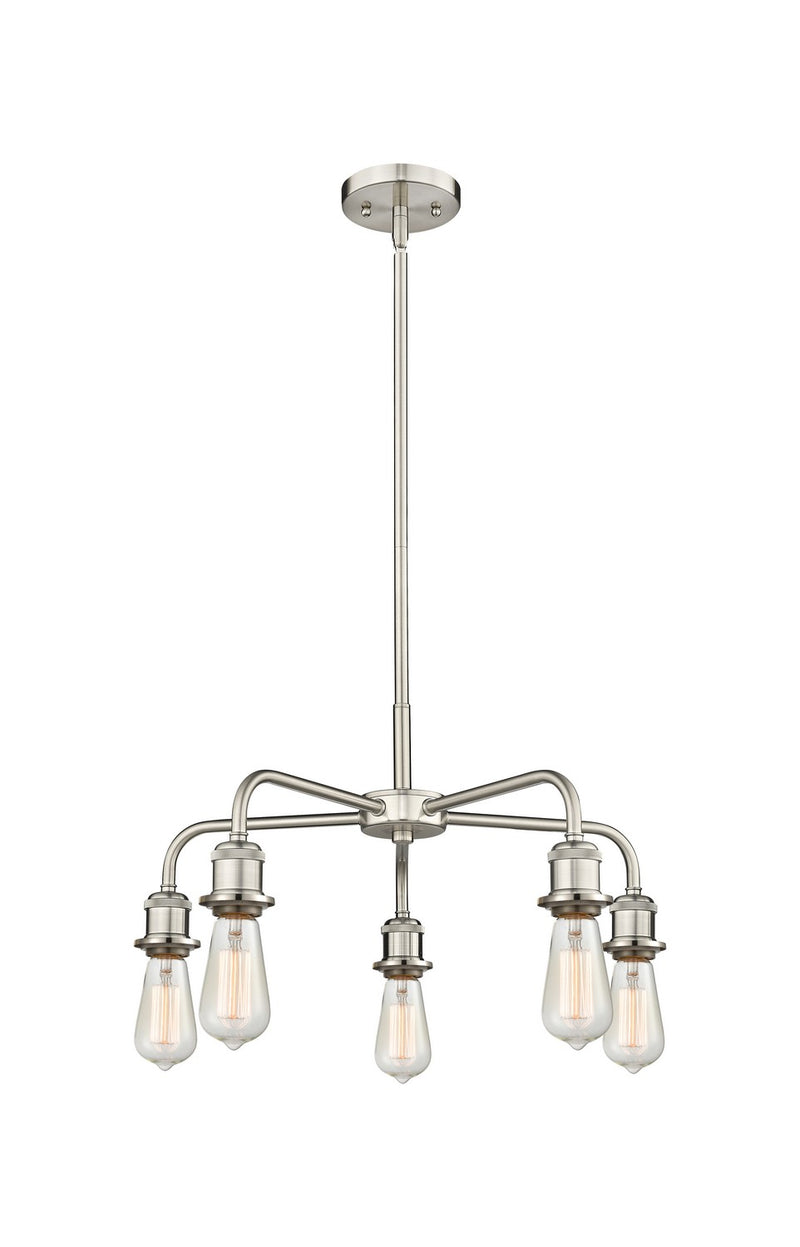 Innovations 516-5CR-SN Five Light Chandelier, Satin Nickel