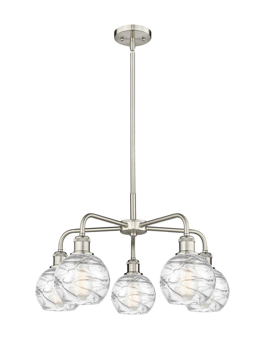 Innovations 516-5CR-SN-G1213-6 Five Light Chandelier, Satin Nickel
