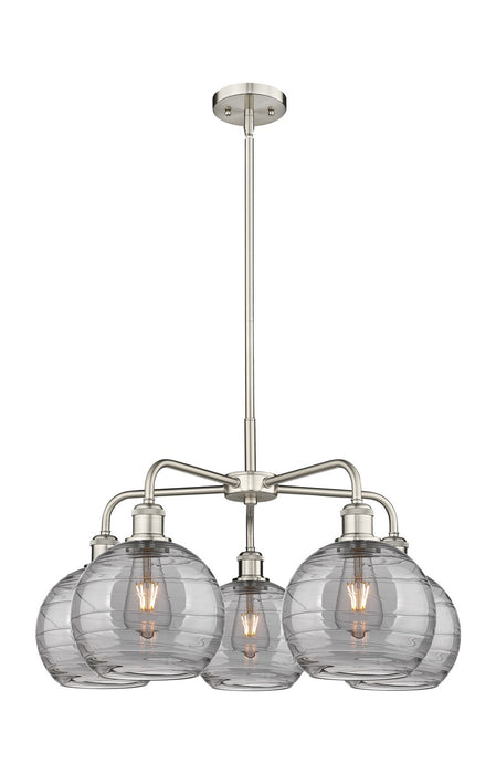 Innovations 516-5CR-SN-G1213-8SM Five Light Chandelier, Satin Nickel