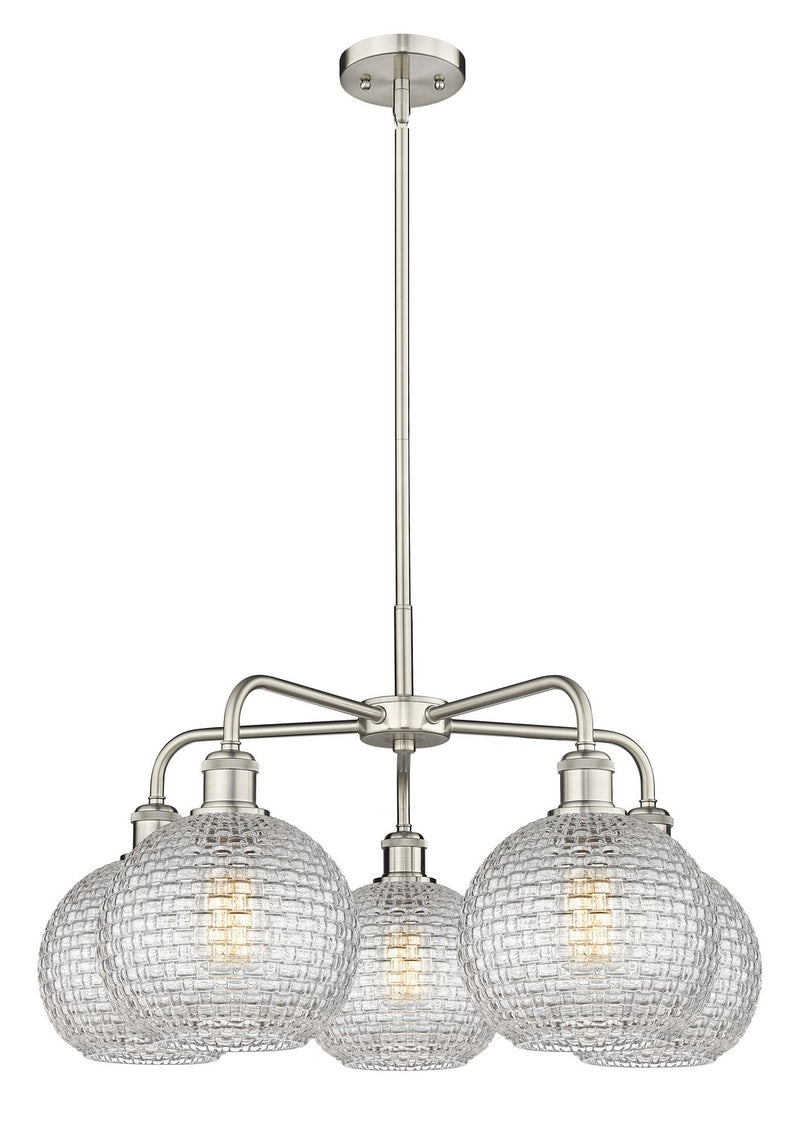 Innovations 516-5CR-SN-G122C-8CL Five Light Chandelier, Satin Nickel