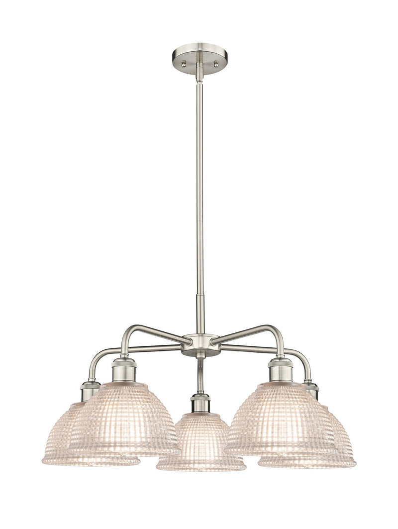 Innovations 516-5CR-SN-G422 Five Light Chandelier, Satin Nickel