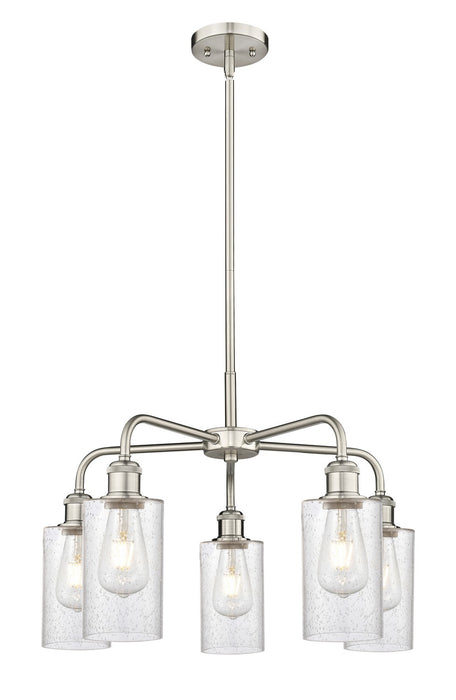 Innovations 516-5CR-SN-G804 Five Light Chandelier, Satin Nickel