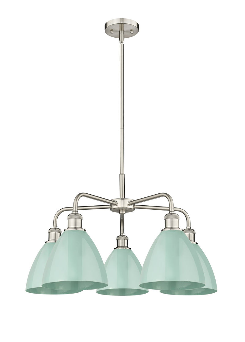 Innovations 516-5CR-SN-MBD-75-SF Five Light Chandelier, Satin Nickel