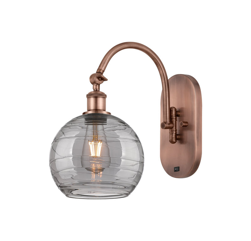Innovations 518-1W-AC-G1213-8SM One Light Wall Sconce, Antique Copper
