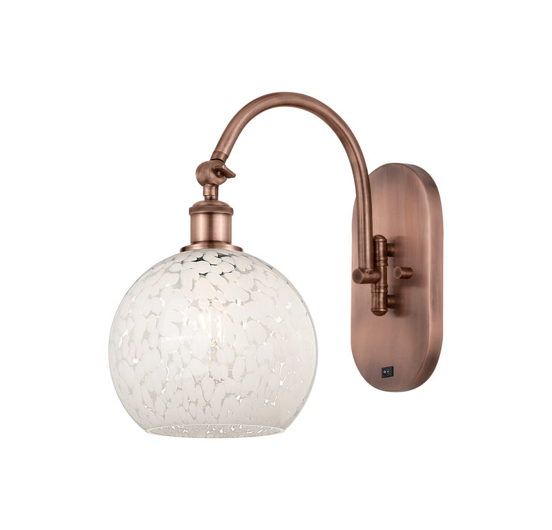 Innovations 518-1W-AC-G1216-8WM LED Wall Sconce, Antique Copper