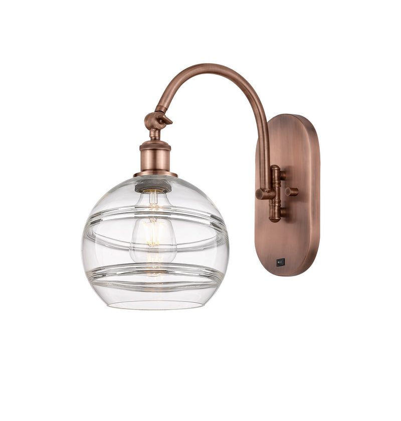 Innovations 518-1W-AC-G556-8CL One Light Wall Sconce, Antique Copper