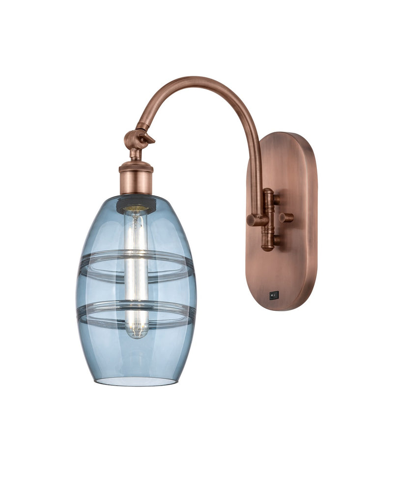 Innovations 518-1W-AC-G557-6BL One Light Wall Sconce, Antique Copper