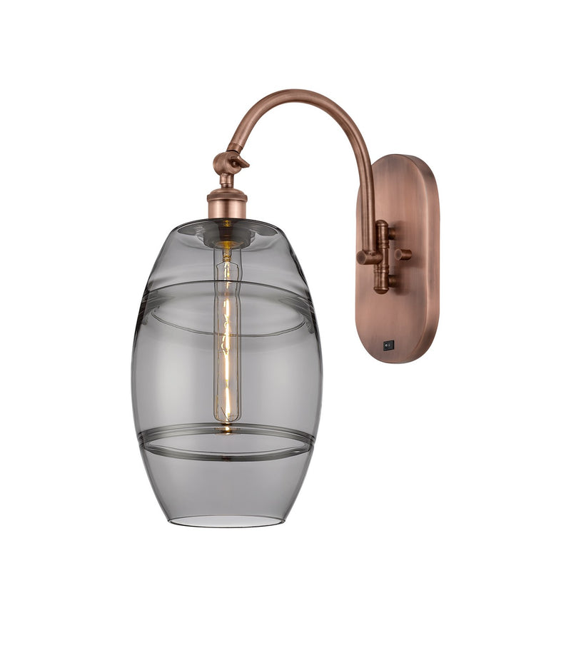 Innovations 518-1W-AC-G557-8SM One Light Wall Sconce, Antique Copper