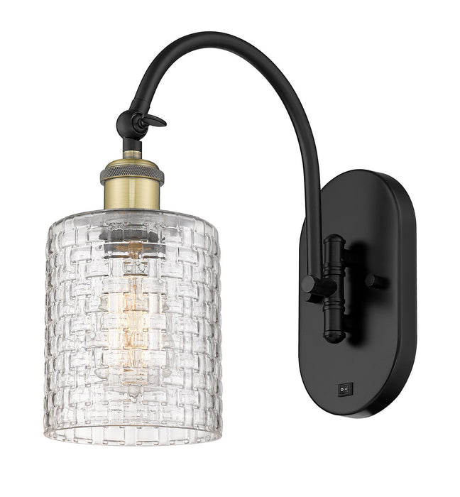 Innovations 518-1W-BAB-G112C-5CL One Light Wall Sconce, Black Antique Brass