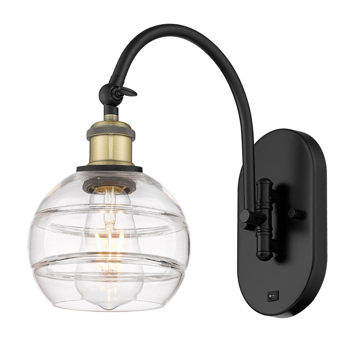 Innovations 518-1W-BAB-G556-6CL One Light Wall Sconce, Black Antique Brass