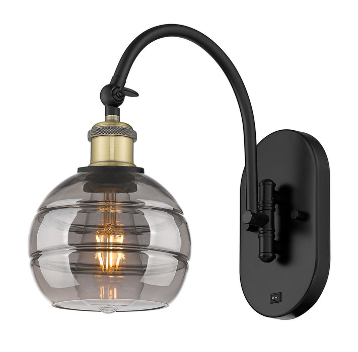 Innovations 518-1W-BAB-G556-6SM One Light Wall Sconce, Black Antique Brass