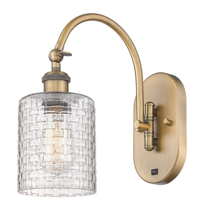 Innovations 518-1W-BB-G112C-5CL One Light Wall Sconce, Brushed Brass
