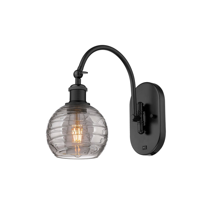 Innovations 518-1W-BK-G1213-6SM One Light Wall Sconce, Matte Black