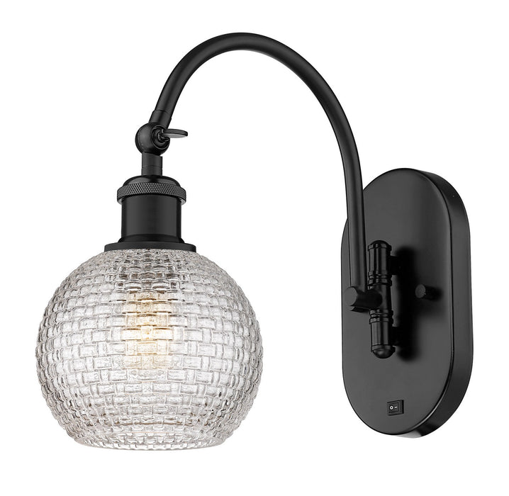 Innovations 518-1W-BK-G122C-6CL One Light Wall Sconce, Matte Black