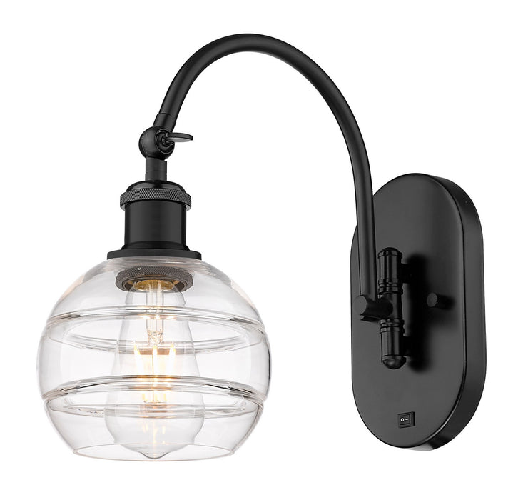Innovations 518-1W-BK-G556-6CL One Light Wall Sconce, Matte Black