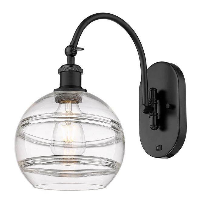 Innovations 518-1W-BK-G556-8CL One Light Wall Sconce, Matte Black
