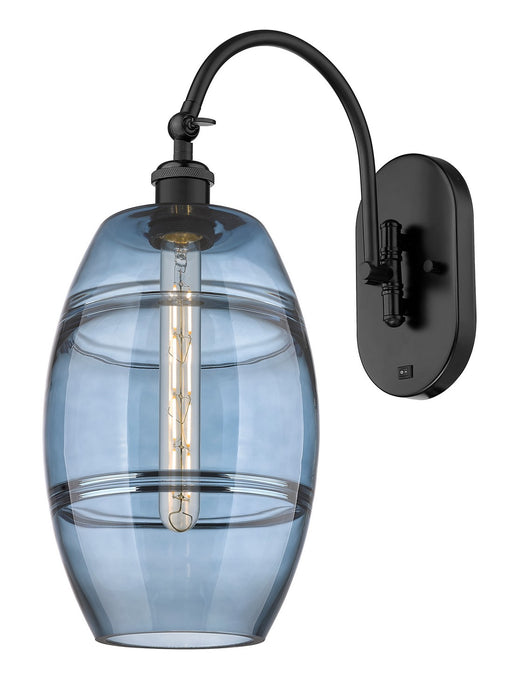 Innovations 518-1W-BK-G557-8BL One Light Wall Sconce, Matte Black