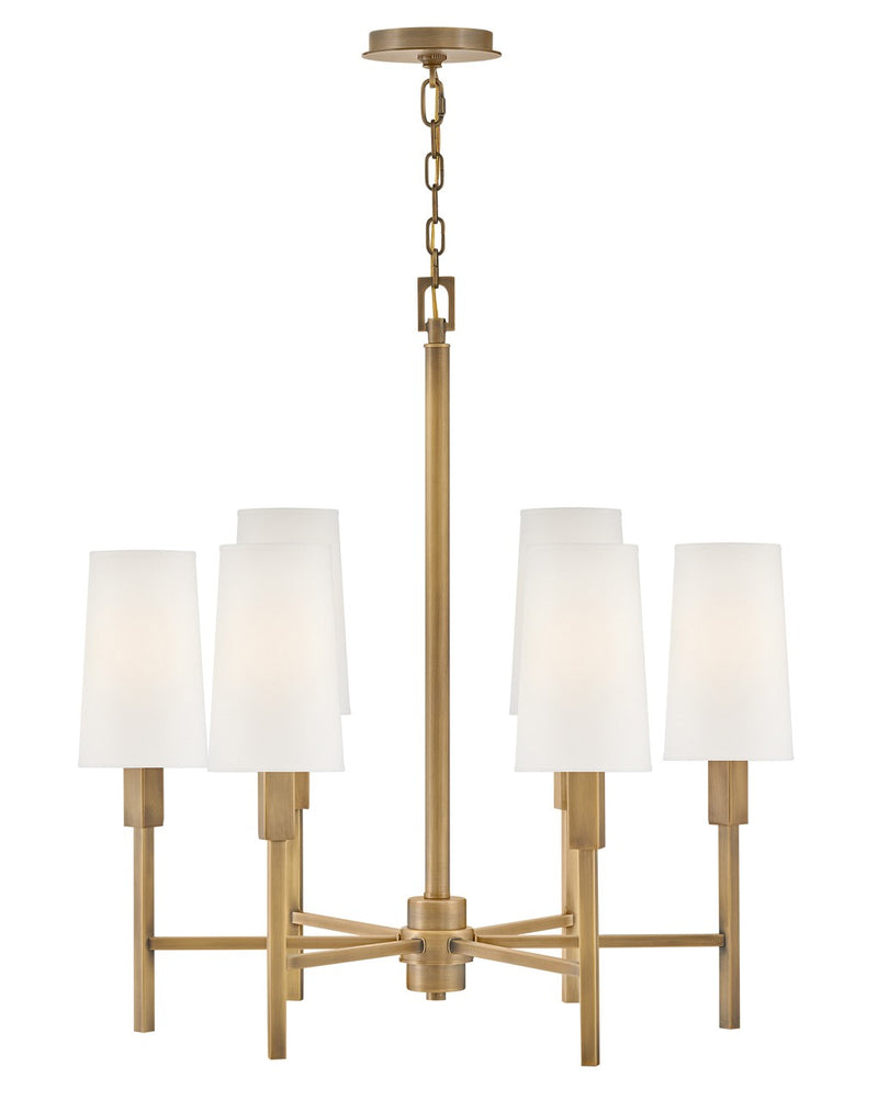 Hinkley 46455HB LED Chandelier, Heritage Brass