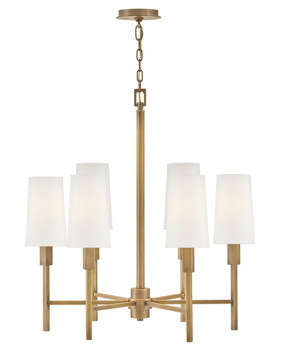 Hinkley 46455HB LED Chandelier, Heritage Brass