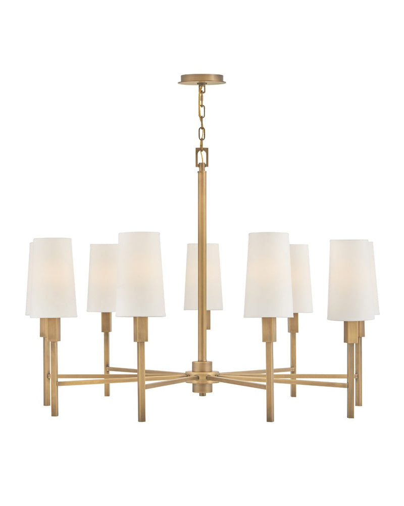 Hinkley 46456HB LED Chandelier, Heritage Brass