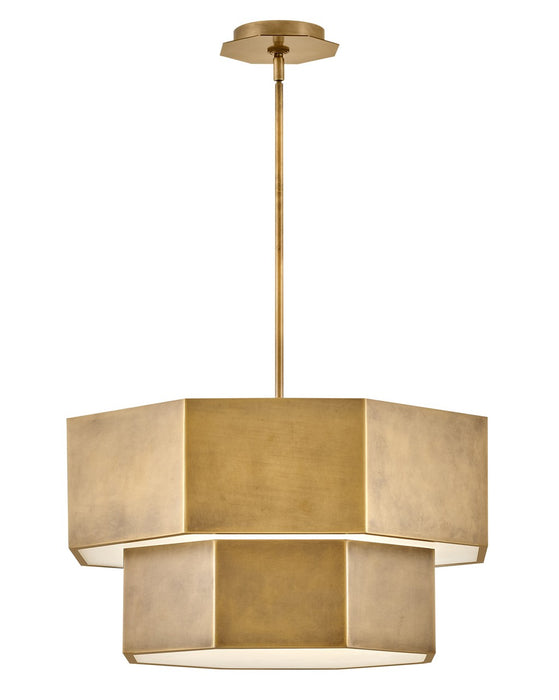 Hinkley 46994HB LED Convertible Chandelier, Heritage Brass