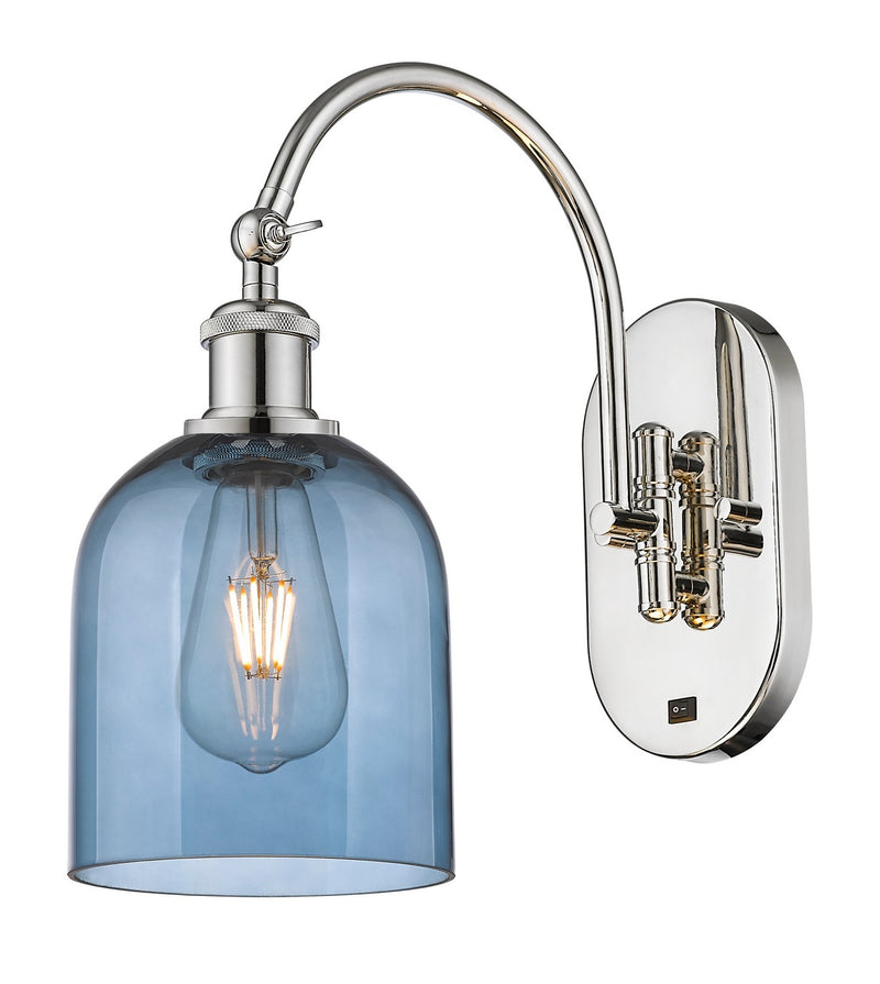 Innovations 518-1W-PN-G558-6BL One Light Wall Sconce, Polished Nickel