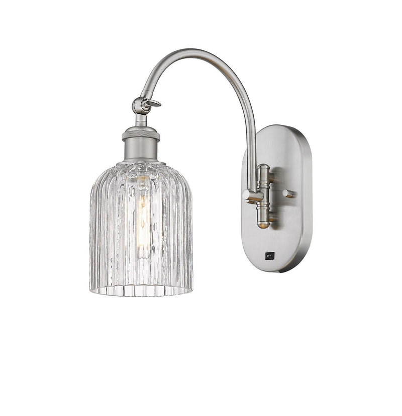 Innovations 518-1W-SN-G559-5CL One Light Wall Sconce, Brushed Satin Nickel