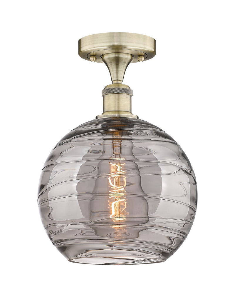 Innovations 616-1F-AB-G1213-10SM One Light Semi-Flush Mount, Antique Brass