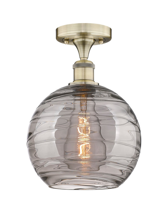Innovations 616-1F-AB-G1213-10SM One Light Semi-Flush Mount, Antique Brass
