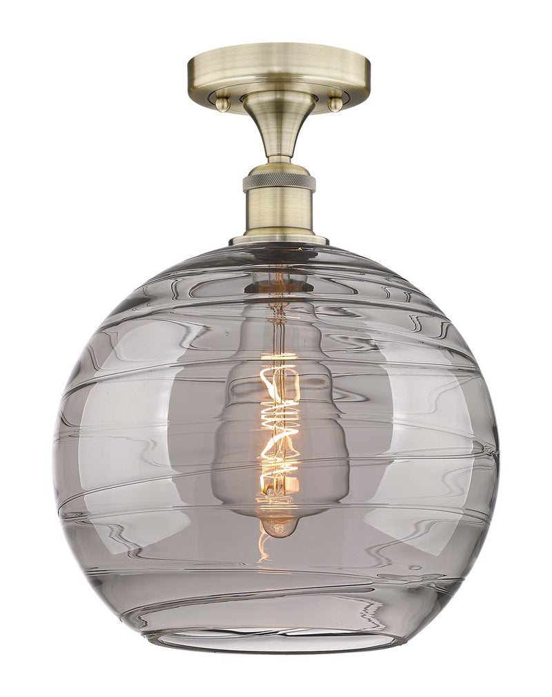 Innovations 616-1F-AB-G1213-12SM One Light Semi-Flush Mount, Antique Brass