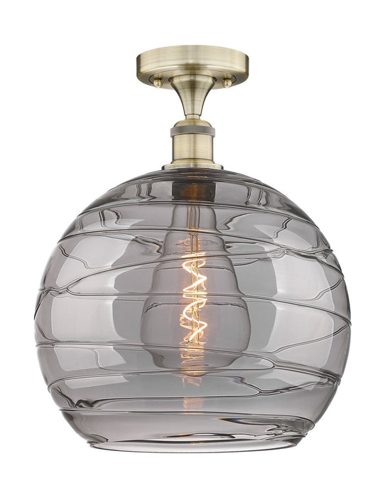 Innovations 616-1F-AB-G1213-14SM One Light Semi-Flush Mount, Antique Brass