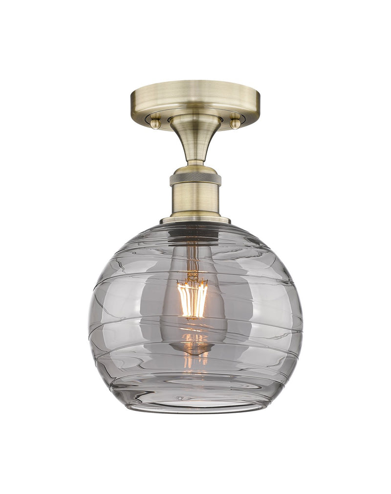 Innovations 616-1F-AB-G1213-8SM One Light Semi-Flush Mount, Antique Brass