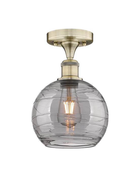 Innovations 616-1F-AB-G1213-8SM One Light Semi-Flush Mount, Antique Brass