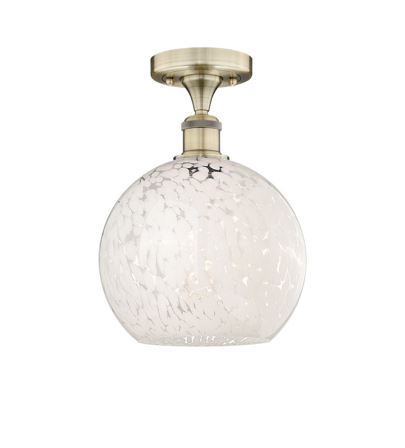Innovations 616-1F-AB-G1216-10WM LED Semi-Flush Mount, Antique Brass