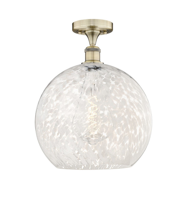 Innovations 616-1F-AB-G1216-14WM LED Semi-Flush Mount, Antique Brass