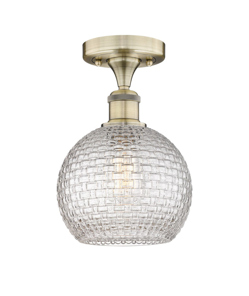 Innovations 616-1F-AB-G122C-8CL One Light Semi-Flush Mount, Antique Brass